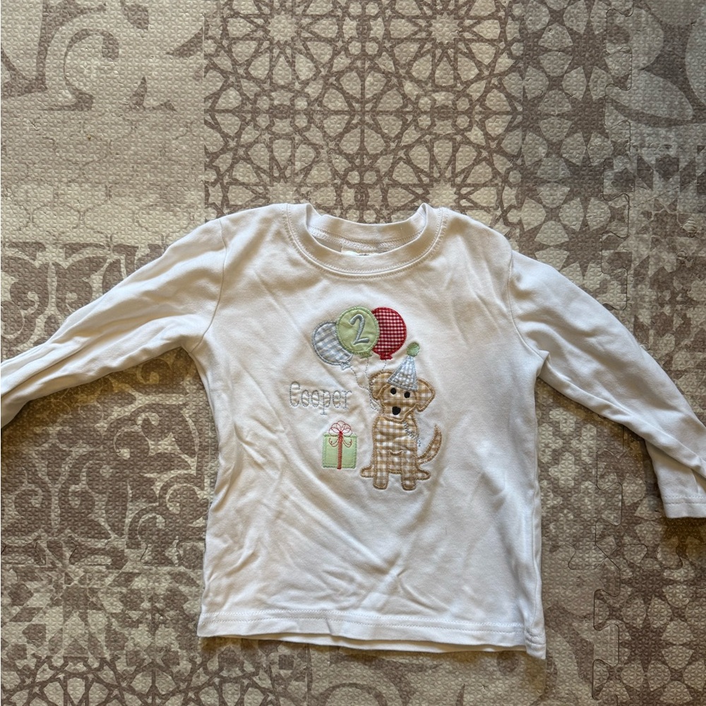 Cooper Monogram 2T Birthday Dog Long Sleeve Tee